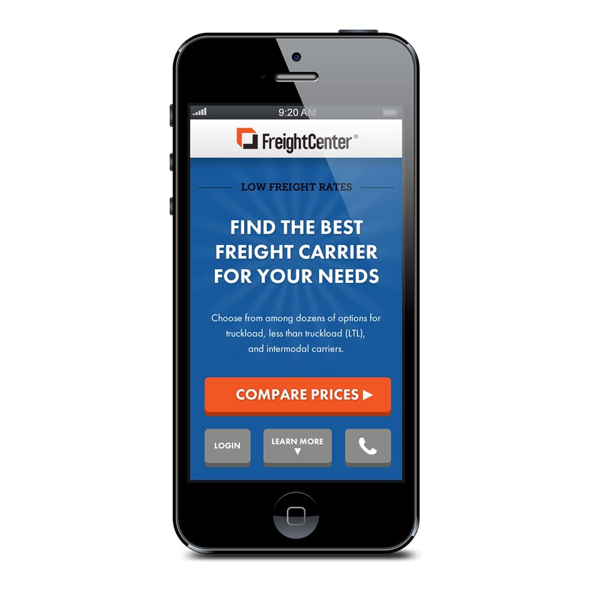 An image of a mobile phone with a very attractive website on it.